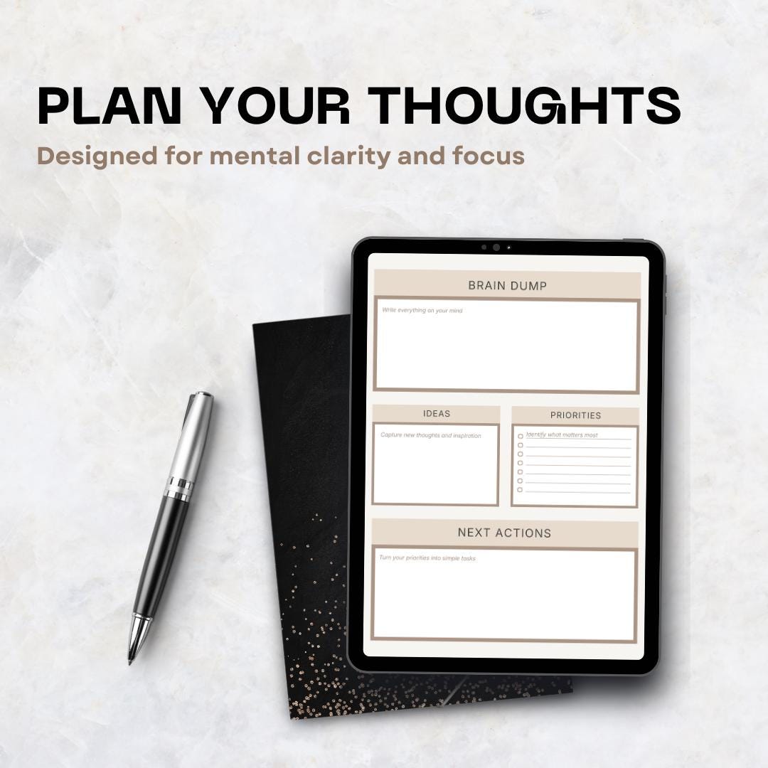 Brain Dump Printable | Mind Dump Planner | Organize Thoughts Worksheet ...