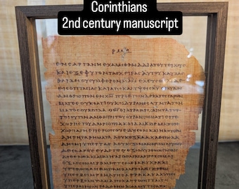 P46 Manuscript Replica | UNFRAMED |Egyptian Papyrus – Any Book – Bible Fragment Art – Romans, 1 Corinthians, Galatians, Ephesians, Hebrews