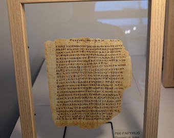 P66 Johannesevangelium 1 | UNGERAHMT | Codex Replica – Rücken-an-Rücken-Seite | Frühchristliche Handschrift | Koine Griechisch | AD 200 auf ägyptischem Papyrus