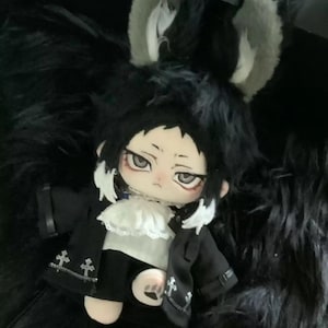 20 cm Anime Bungo Stray Dogs Ryunosuke Akutagawa Gut aussehend Attribut Cosplay Weicher Plüsch-Puppe Körper Dress Up Gefüllte Plushie Spielzeug