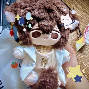 20 cm Anime Bungo Stray Dogs Dazai Osamu Gut aussehend Attribut Cosplay Weicher Plüsch-Puppe Körper Dress Up Gefüllte Plushie Spielzeug