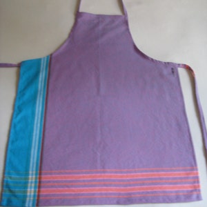 Kids Apron, Kikoy Apron in Purple and Aqua tones, Child Medium image 2