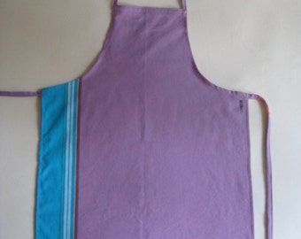 Kids Apron, Kikoy Apron in Purple and Aqua tones, Child Medium