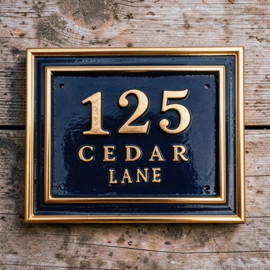Personalized Cast Aluminum Address Sign – Decorative Outdoor House ...