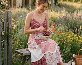 knee length dresses for ladies Women's Chicken Lace Maxi Dress -- Fi-3143 main image 1