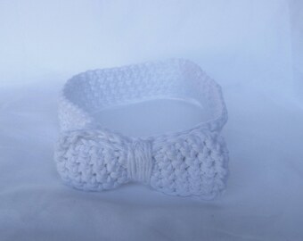 Handmade Crochet Headband - White