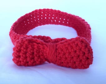 Handmade Crochet Headband - Red