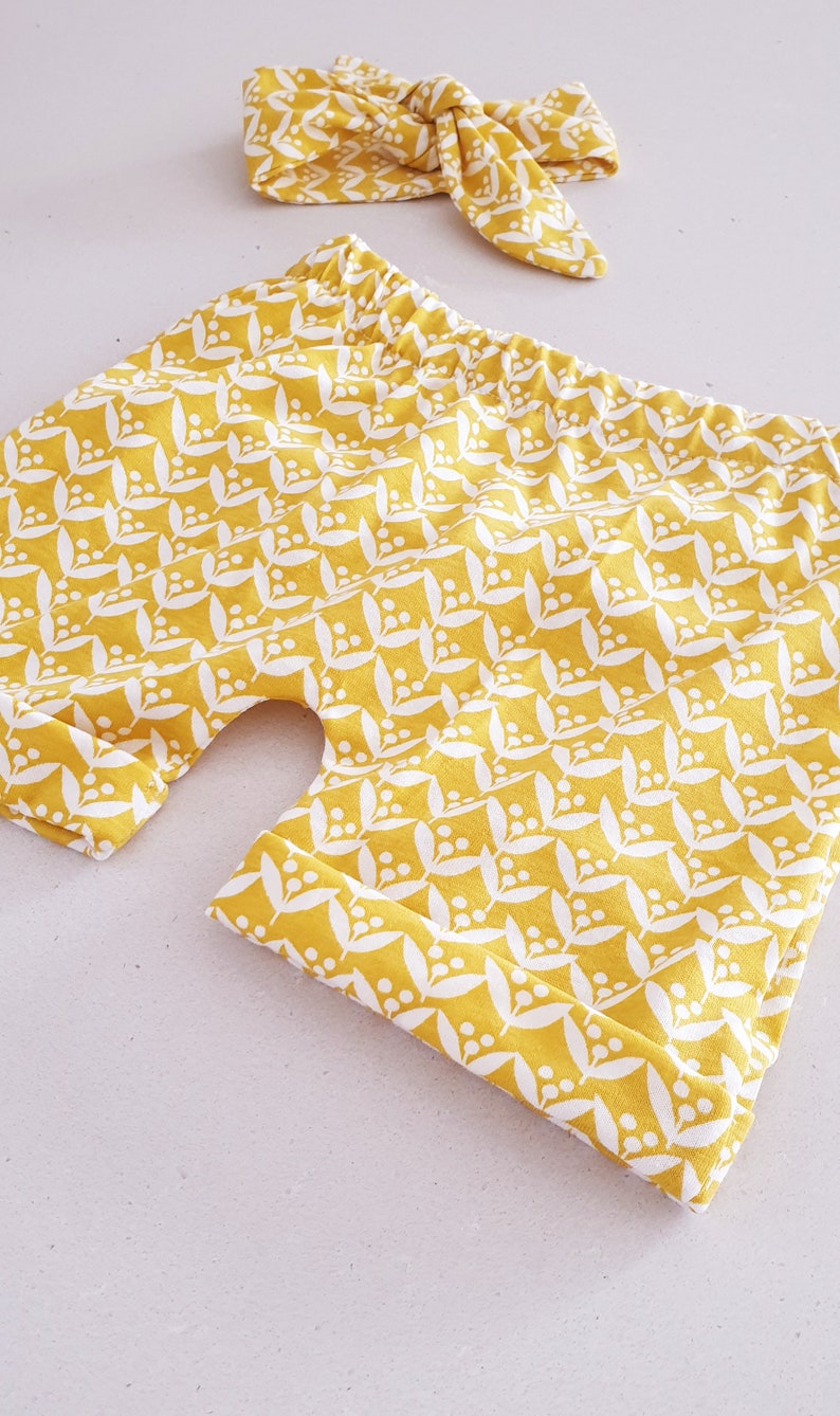 12 to 18 months Yellow Wattle Floral Native Pattern Pattern Short