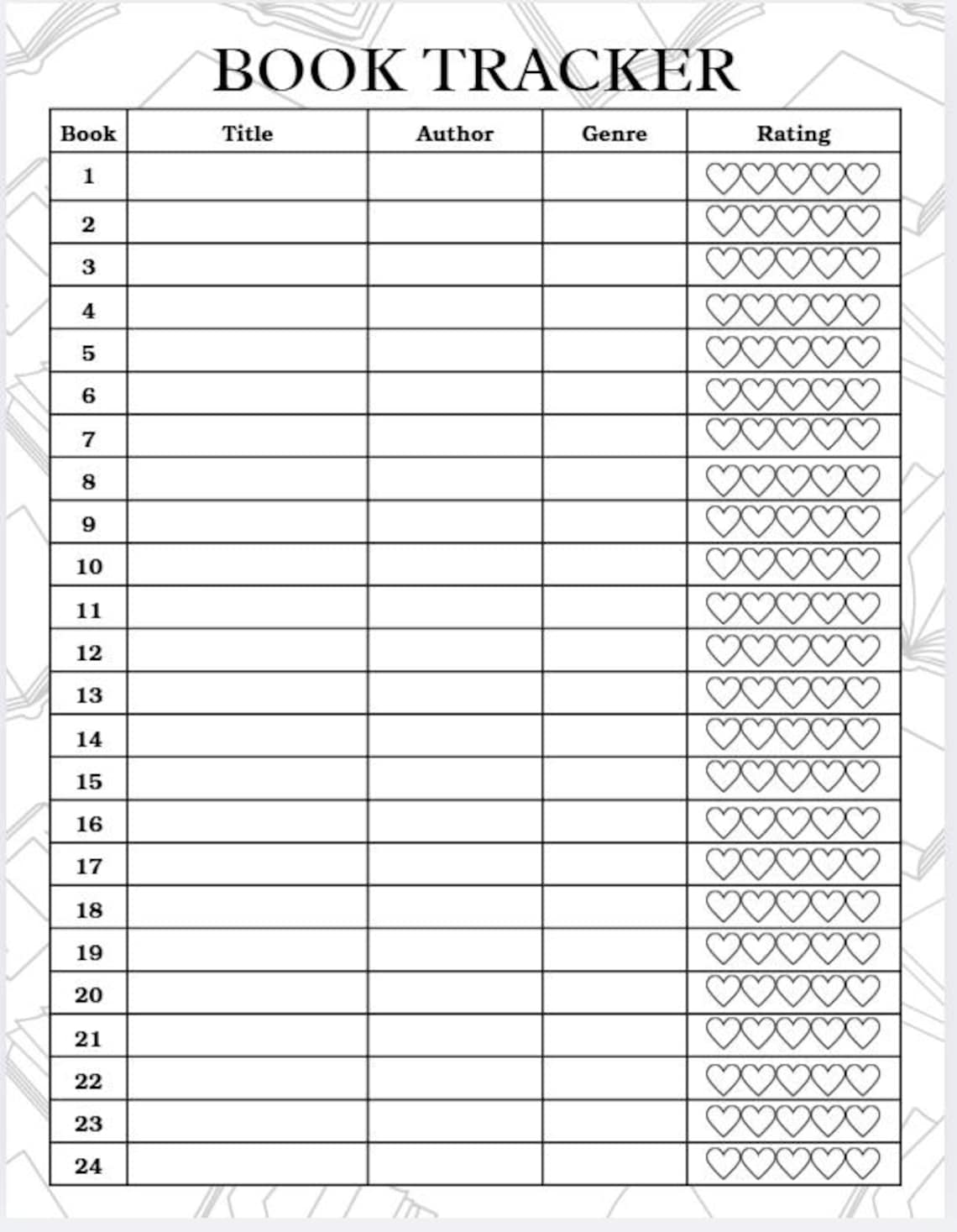 Book Tracker Printable | Reading Log | Minimalist Book Planner ...