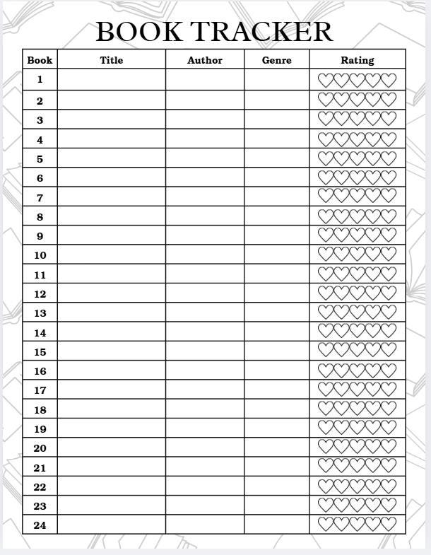 Book Tracker Printable | Reading Log | Minimalist Book Planner ...