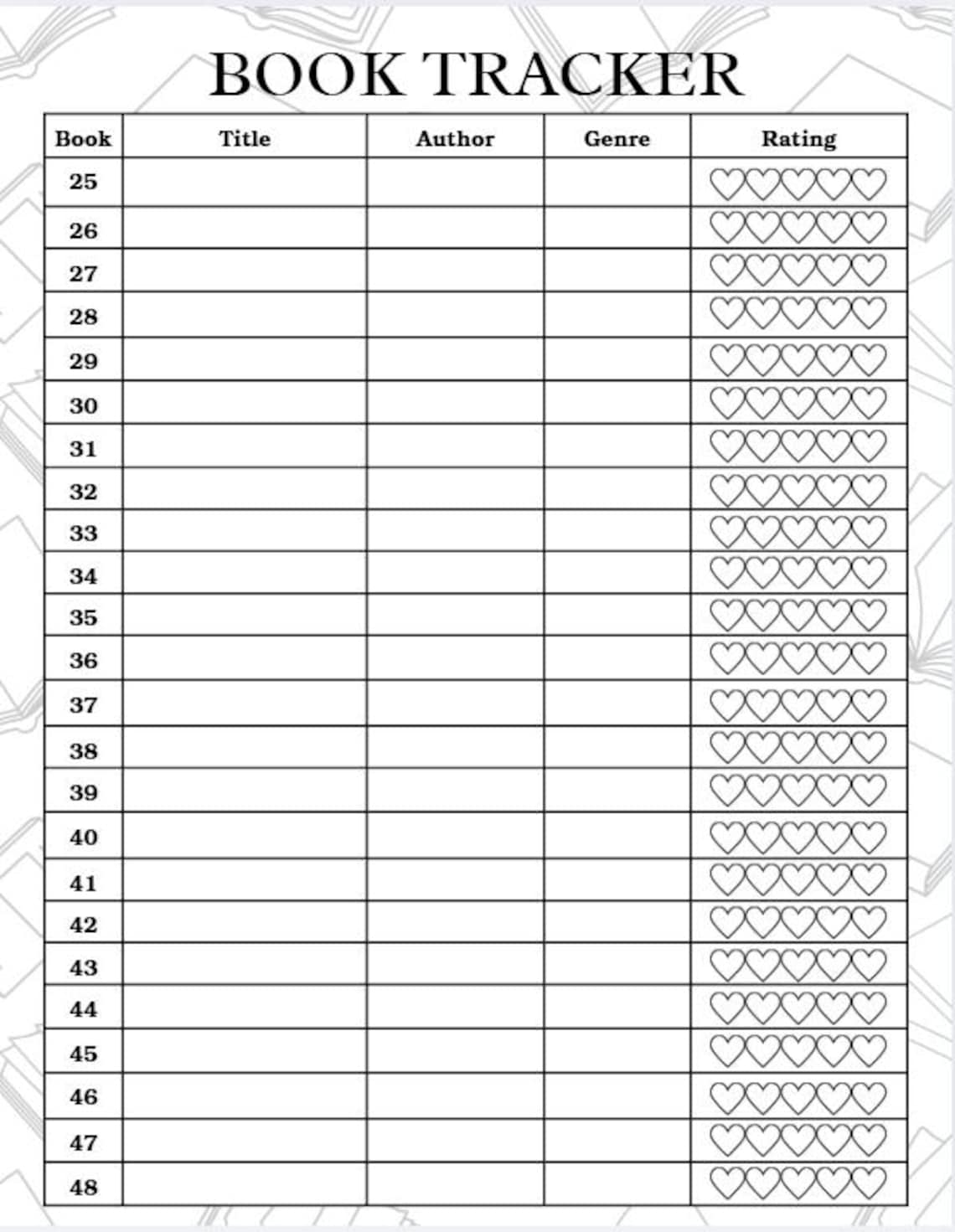 Book Tracker Printable | Reading Log | Minimalist Book Planner ...