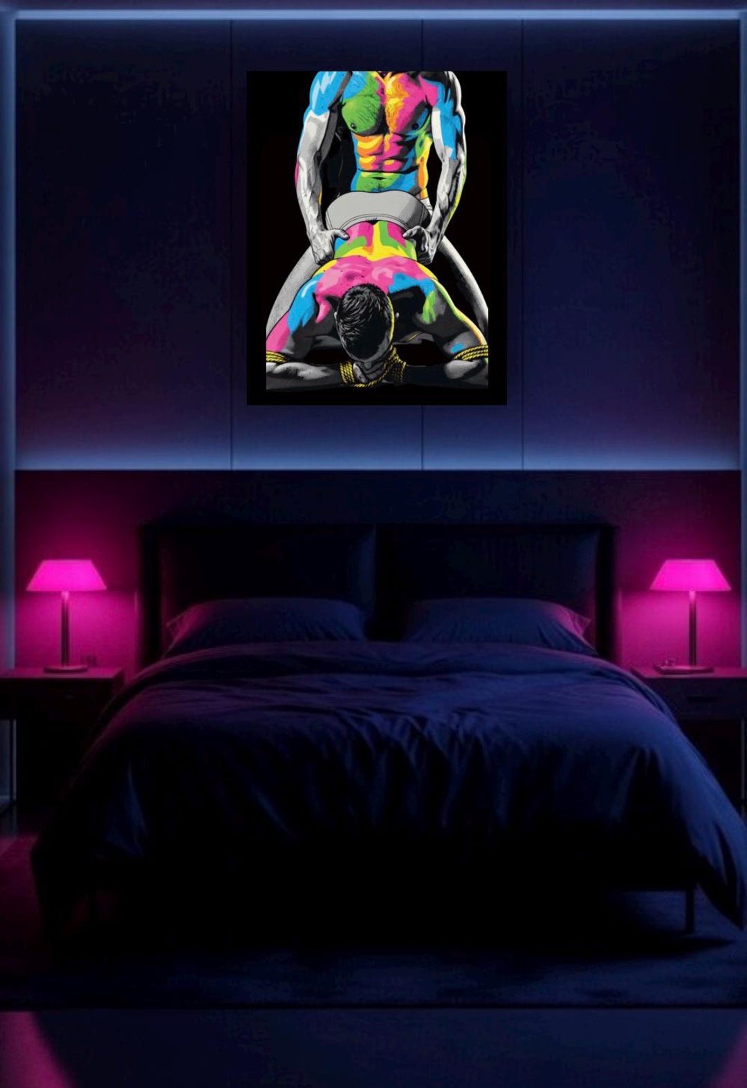 Dominant & Submissive Couple Art Metal Art Sign | Gay BDSM Pride