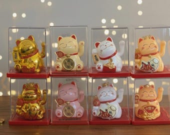 ヴィンテージ 七福猫フィギュアセット：セラミック製招き猫装飾 - Etsy