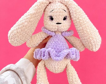 Handmade Crochet Amigurumi Bunny 13" Tall X 8" wide