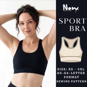 Sport Bra PDF Sewing Pattern | Racerback Crop Top | Size XS-3XL | Beginner Easy Top | Instant Download | A0, A4 and US Letter