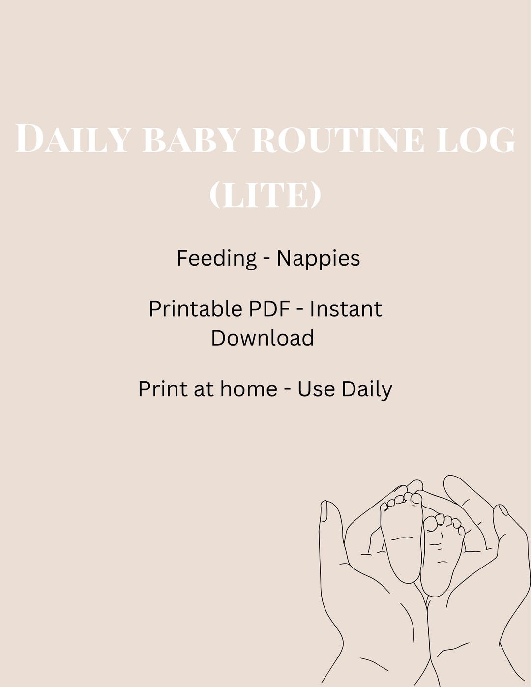 Daily Baby Routine Log Printable | Feeding & Nappy Tracker | Minimal ...