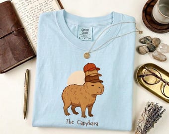 Camiseta divertida de capibara, camiseta gráfica de capibara, colores cómodos, regalo para amantes de los capibaras, camiseta con meme de animales,