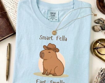 Camiseta Cowboy Capybara Comfort Colors, Camiseta Smart Fella, Camiseta divertida del Oeste, Regalo para amantes de los animales