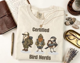 Aficionados certificados a las aves, camiseta para amantes de las aves, Comfort Colors 1717, regalo para observadores de aves, camiseta para amantes de las aves