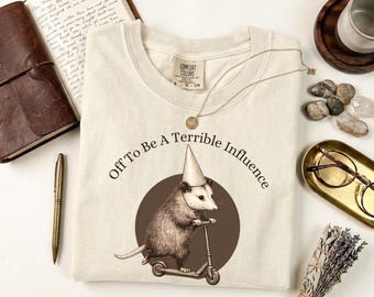 Camiseta divertida de zarigüeya con la frase "Voy a ser una mala influencia", camiseta de zarigüeya, regalo con humor sarcástico.