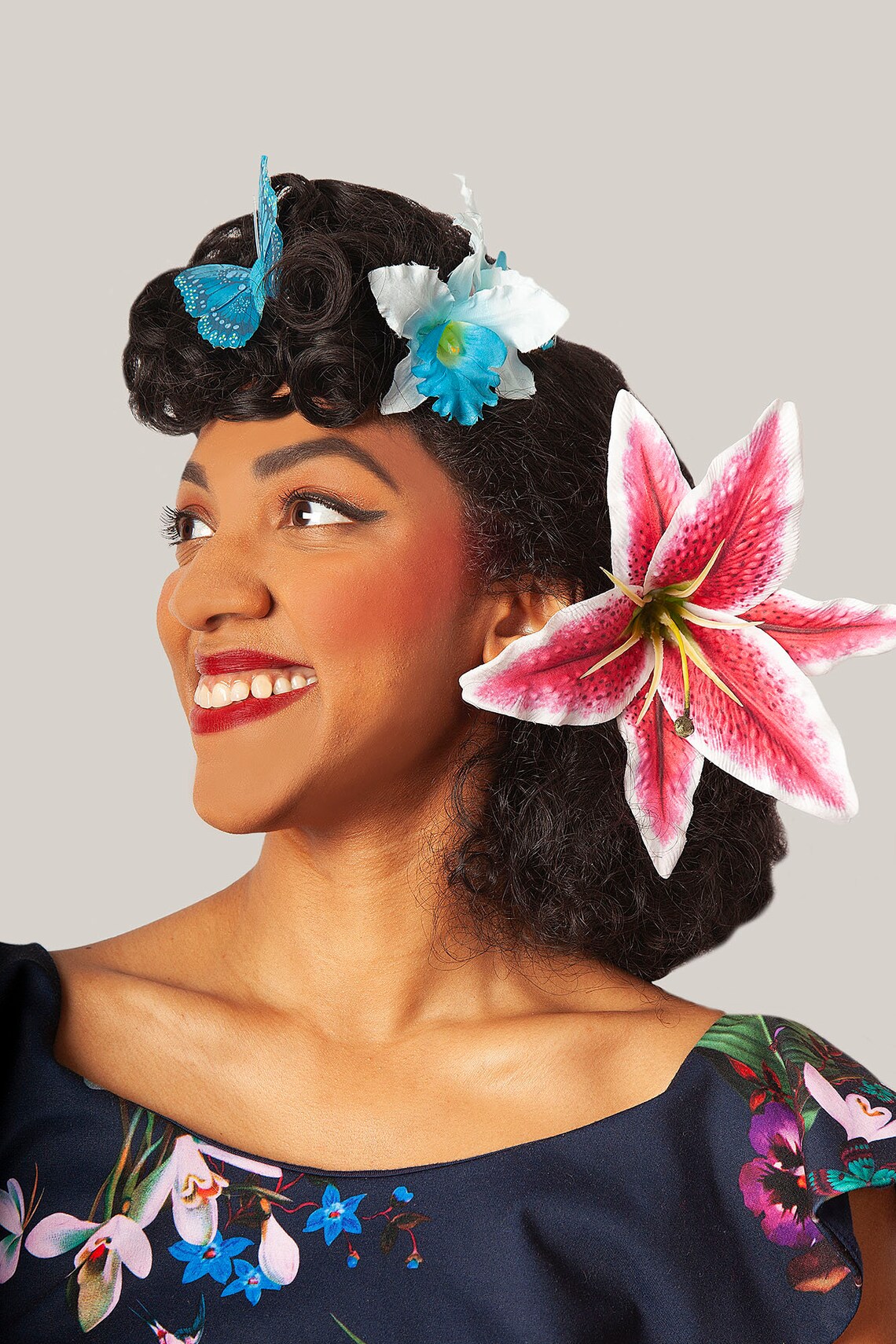 stargazer lily hair clip