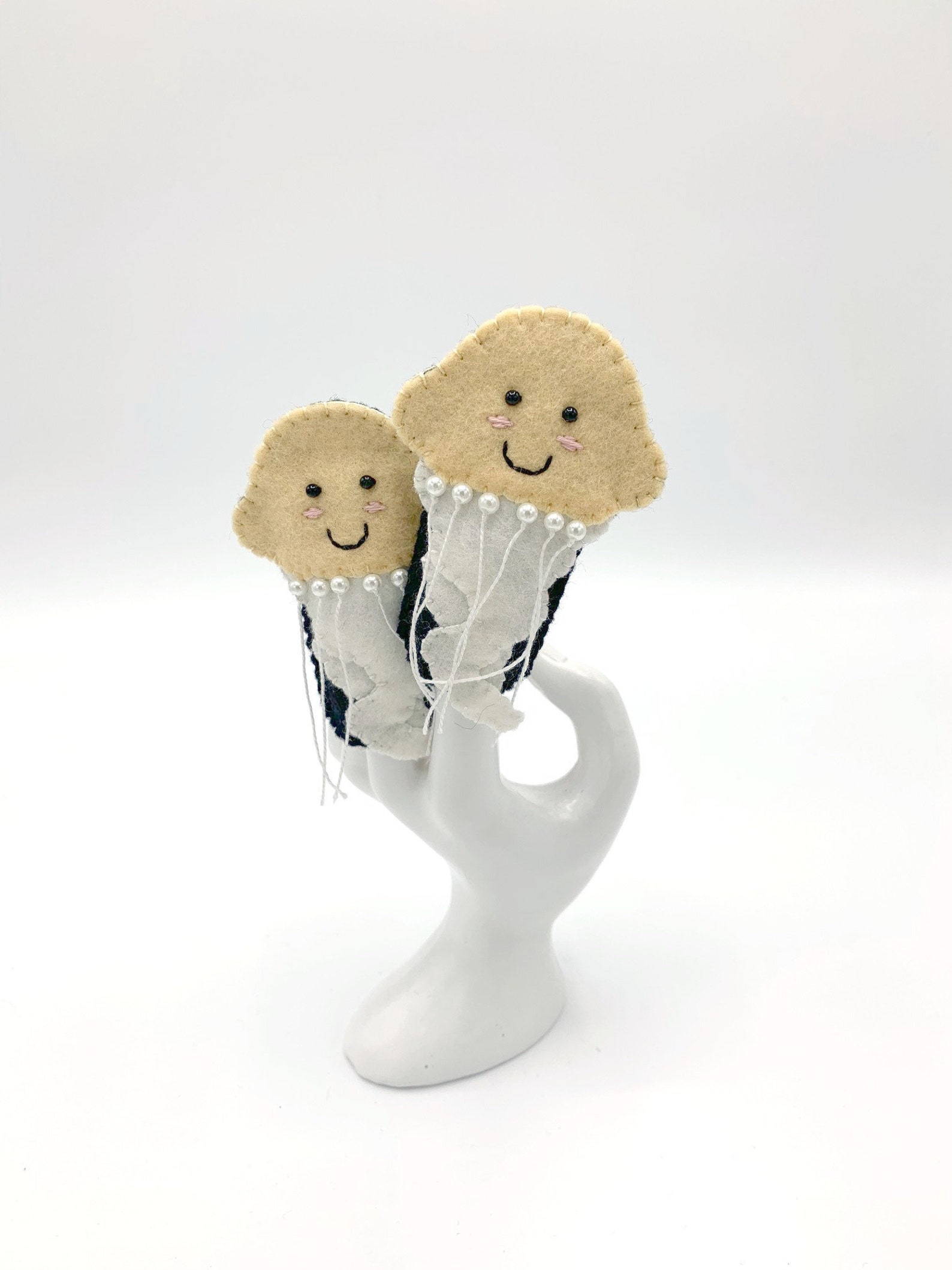 Jellyfish Hand Sewn Wool Felt Finger Puppet Etsy