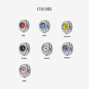 Y2K vintage geïnspireerde horlogering, functionele miniklokring, retro uurwerk, verstelbare band afbeelding 8