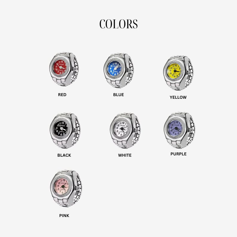 Y2K vintage geïnspireerde horlogering, functionele miniklokring, retro uurwerk, verstelbare band afbeelding 8
