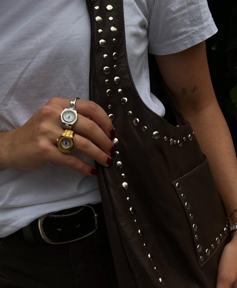 Y2K vintage geïnspireerde horlogering, functionele miniklokring, retro uurwerk, verstelbare band afbeelding 7