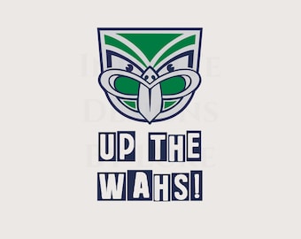 Rugby League SVGs: NRL New Zealand Warriors, Up The WAHS, Detailed, National Rugby League, Premiership Team, PNG Cricut File