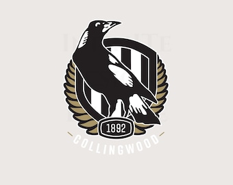 Collingwood Magpies SVG, Melbourne Football Club, Australian League, Aussie Rules, Png Printable, AFL Logo, Cricut Digital Lasercut File