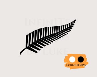 Rugby Memorabilia, New Zealand Fern SVG, Black Fern Design, Simple Outline, PNG Cricut File, Lasercut, Black Plant Stencil, Silver Fern