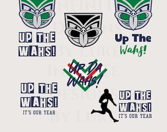 New Zealand Warriors SVG Bundle, Up The WAHS, Rugby League, This Is Our Year, Kiwis, NZ Lasercut File, Cricut Silhouette Design, Kiwiana Art