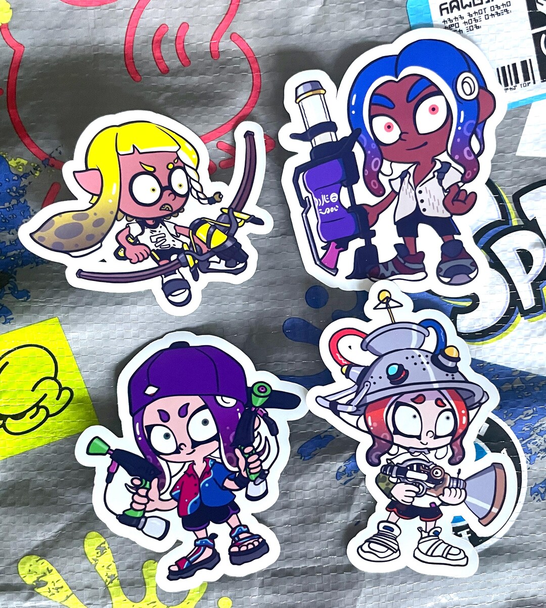 Splatoon Octoling Pin Splatoon Octoling and Inkling Tableturf Style Stickers - Etsy