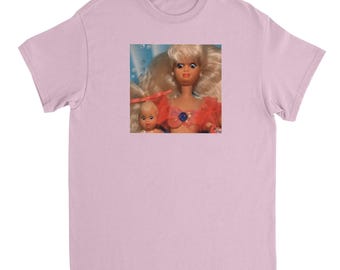 Funny Barbie wtf face t-shirt unisex tee internet meme reaction face pink top gifts for adults iconic