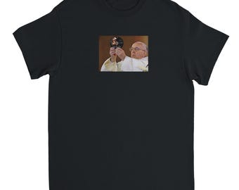 Twilight Pope meme T-shirt, funny tee for vampire lovers, Y2K DVD