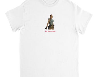 Lara Croft Pointy Boobs T-Shirt, 90er Jahre PS2 PS1 Videospiel Nostalgie, lustiges Unisex-T-Shirt