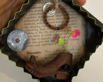 Nibbled & Gnawed - small repurposed art piece