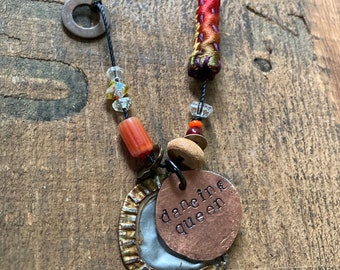 bottle cap talisman necklace: dancing queen