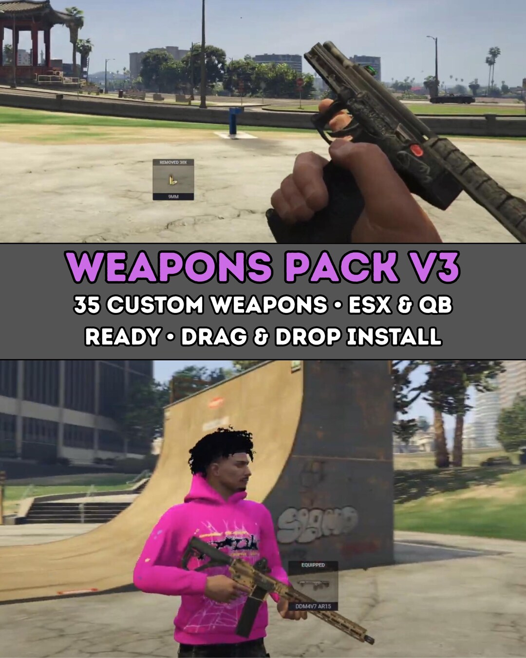 Fivem Weapons Pack V3 | ESX & Qbcore Compatible Roleplay Server Bundle ...