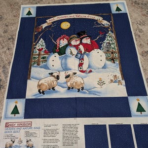 Vintage sällsynt DAISY KINGDOM Heaven and Nature Sing Quick Quilt Tyg 1997 panel