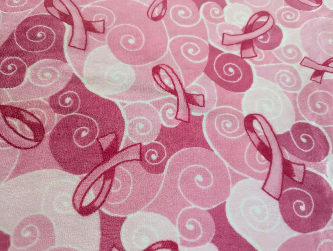 Pink Ribbon Minky Fabric, Breast Cancer Awareness Print (54x62) - Etsy