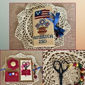America Needle case a  patriotic cross stitch pattern