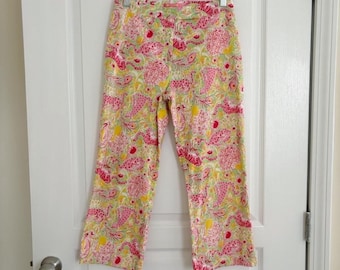Key West Vintage Capri Pants 4 Royal Zoo Lilly Pulitzer