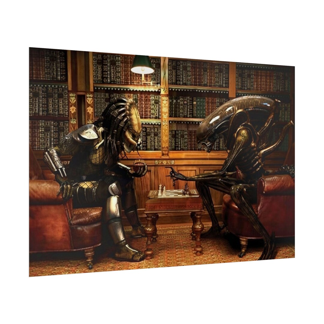 Alien Vs Predator Chess Poster - Epic Xenomorph Vs Yautja Wall Art ...