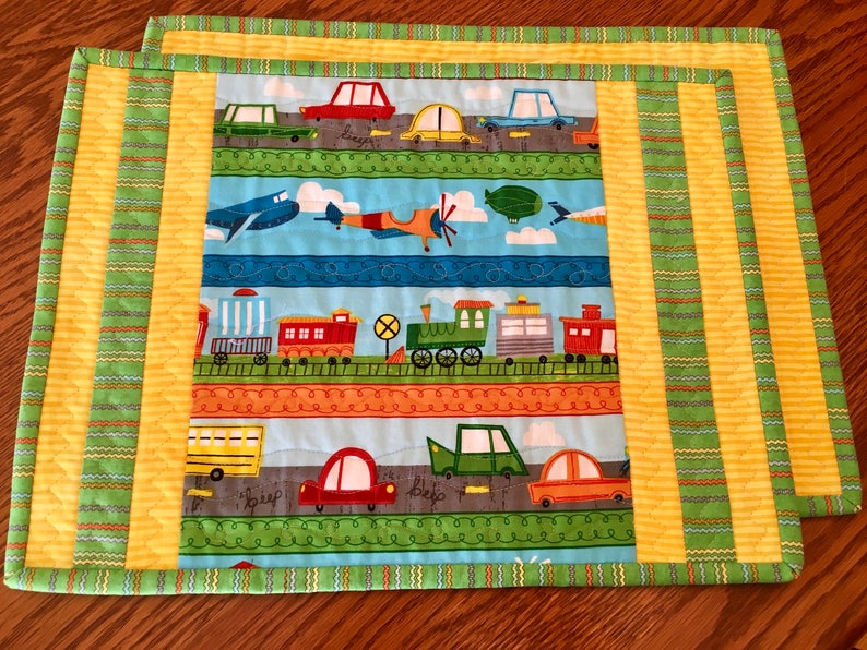 Quilted Child Placemats Set of 2 Handmade Children's Etsy