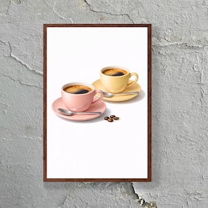 Ilustración de tazas de espresso pastel