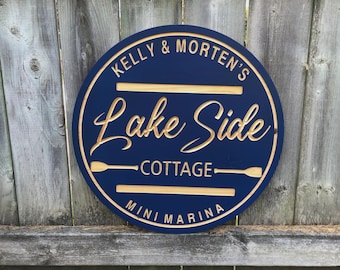 Rustic Cottage Wood Sign | Custom Family Cabin Sign | Lake House Wall Decor | Farmhouse Outdoor Sign