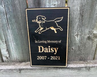 Mémorial d'art personnalisé Golden Retriever Signe personnalisé de perte d'animal de compagnie Plaque de chien en bois souvenir commémoratif pour les amoureux des animaux de compagnie | Décoration de perte de chien en bois