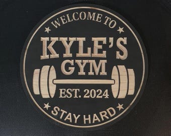 Enseigne personnalisée pour salle de sport | Décoration personnalisée pour salle de sport à domicile | Art mural salle d'entraînement | Enseigne de gymnastique Man Cave | Cadeau de remise en forme | Plaque murale personnalisée pour salle de sport